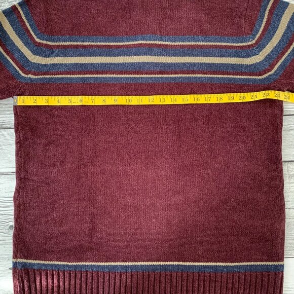 Vintage Denver Hayes Classic Fit 1/4 Button Burgundy Dad Sweater - Picture 9 of 11